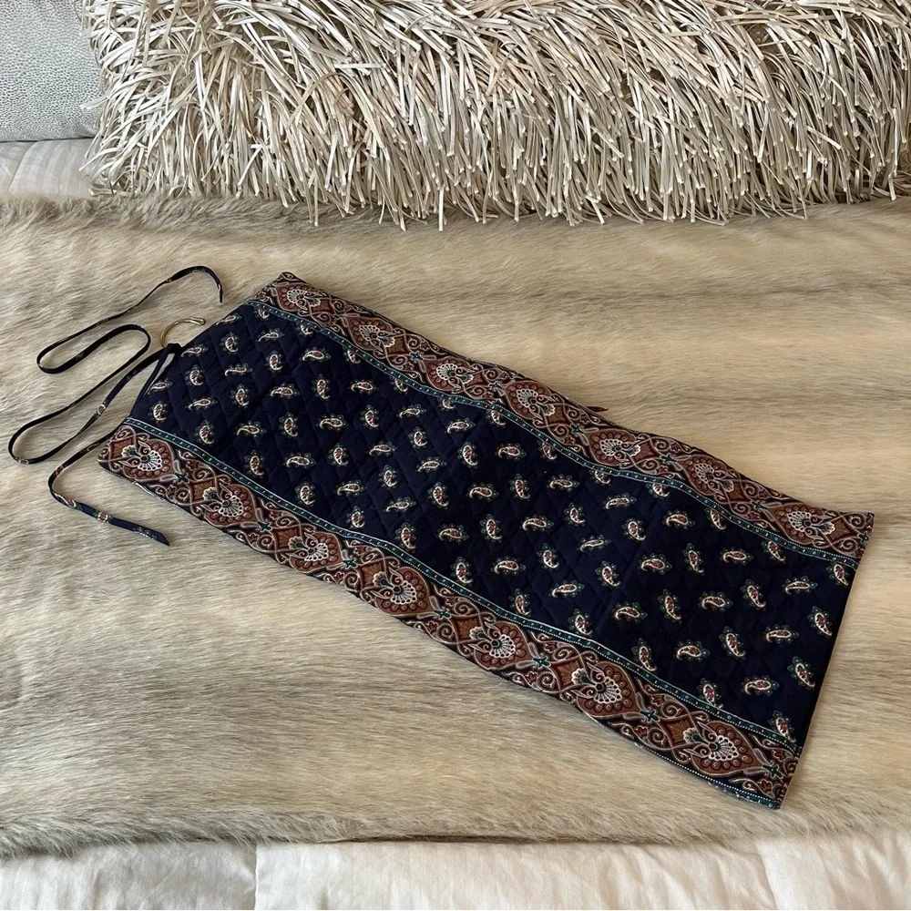 Vintage VERA BRADLEY Navy 1991 Hanging Jewlery Organizer Blue Paisley USA Travel
